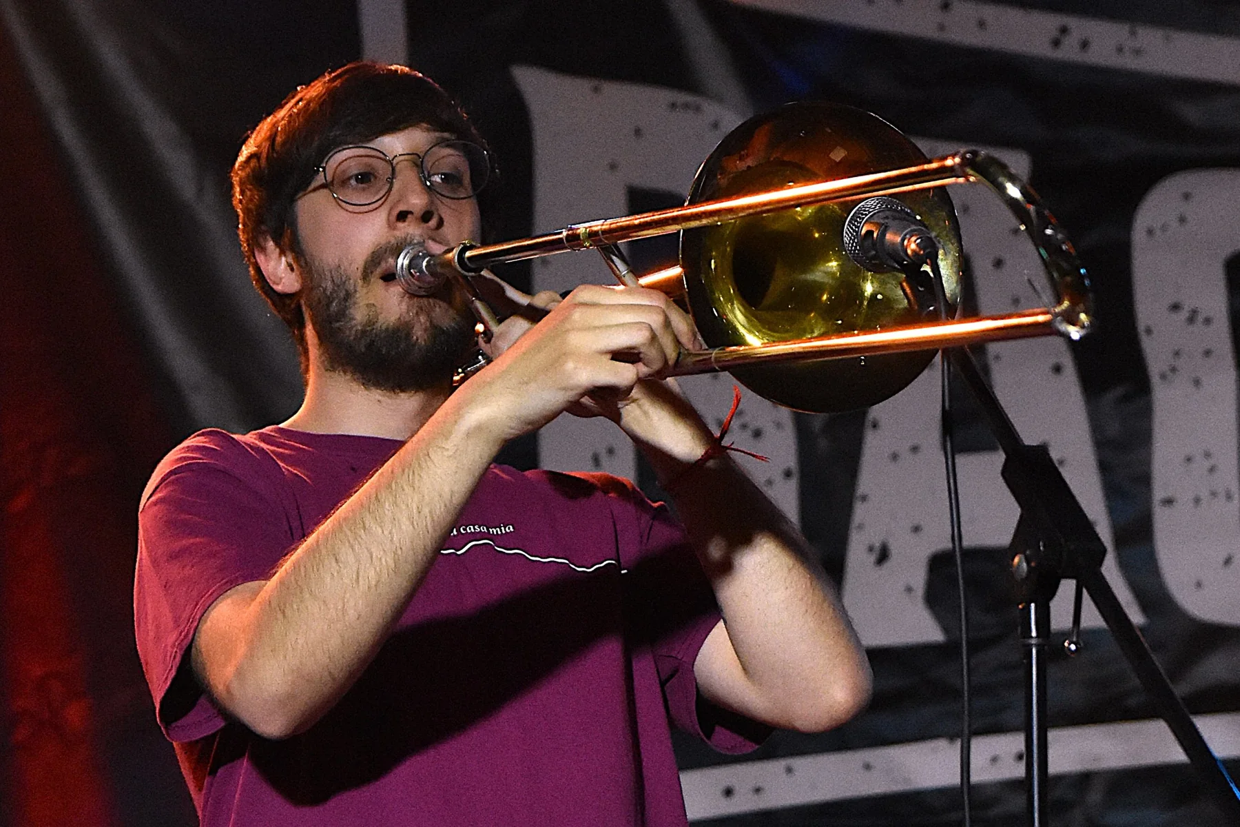 Davide tocando el trombón